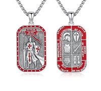 XIXLES Collana da uomo in argento sterling e oro 14 carati con amuleto | Cresima, battesimo, preghiera, benedizione, speranza, fede, ipoallergenico, non sbiadisce, con scatola portagioie
