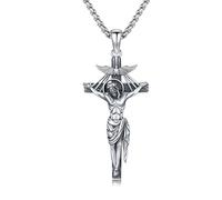 XIXLES Santo Patrono, collana in argento sterling 925, amuleto, gioiello religioso per uomo e donna, M, Argento sterling, Nessuna pietra preziosa