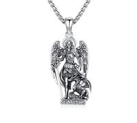 XIXLES Santo Patrono, collana in argento sterling 925, amuleto, gioiello religioso per uomo e donna, M, Argento sterling, Nessuna pietra preziosa