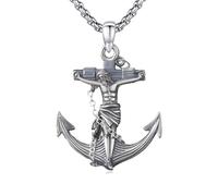 XIXLES Santo Patrono, collana in argento sterling 925, amuleto, gioiello religioso per uomo e donna, M, Argento sterling, Non pietra preziosa