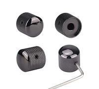 XIYANGJUAN 4 manopole in metallo per chitarra, colore nero, per controllo del volume e della velocità, con chiavi a brugola, viti per chitarra elettrica Fender Telecaster, Gibson, Les Paul, colore