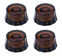 XIYANGJUAN 4 manopole trasparenti per chitarra elettrica, design dodecagonale, colore marrone, controllo della velocità, volume, tono, per PRS LP SG Les Paul accessori per chitarra (marrone)