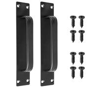 Xiyaxin Confezione da 2 maniglie scorrevoli in lega di alluminio, foro centrale da 180 mm, maniglia per porta dell'armadio, con piastra per cucina, armadio, bagno, armadio, lunghezza 20 cm (nero-1)