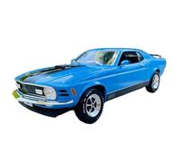 XIYUEYING 1 18 for NUOVO 1970 Ford Mustang Mach 1 Modello di auto Kit Veicolo ad alta simulazione for ragazzi Regali for le feste Giocattoli(Blu)