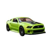 XIYUEYING 1 24 Per Ford Mustang Street Racer RWhite Green Sport Car Simulazione statica Pressofuso in lega Modello di auto(A)