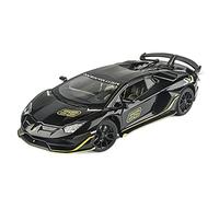 XIYUEYING 1:24 Per Lamborghini Aventador SVJ 63 Modello in lega pressofusa per auto Suono e luce Tirare indietro Macchinina giocattolo(Nero)
