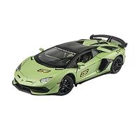 XIYUEYING 1:24 Per Lamborghini Aventador SVJ 63 Modello in lega pressofusa per auto Suono e luce Tirare indietro Macchinina giocattolo(verde)