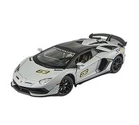 XIYUEYING 1:24 Per Lamborghini Aventador SVJ 63 Modello in lega pressofusa per auto Suono e luce Tirare indietro Macchinina giocattolo(Gray)