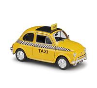 XIYUEYING 1 24 Per Nuova Fiat 500 Classic Taxi Lega Replica Auto Die-cast Modello Finito Decorazione Auto