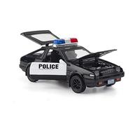 XIYUEYING 1/32 Per AE86 Classic High Simulazione Modello Di Auto Della Polizia In Metallo Pressofuso Con Suono E Luce(Nero)