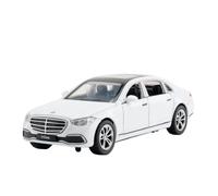 XIYUEYING 1 32 Per Benz S400L Suono Luce 6 Porte Aperte Tirare Indietro Lega Miniatura Auto Modello Simulazione Souvenir(White)