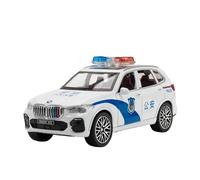 XIYUEYING 1:32 Per BMW X5 Simulazione auto della polizia Modellino in metallo per auto Luce sonora Tirare indietro Modello di auto(B)