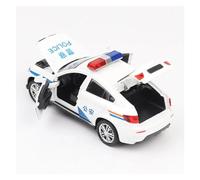 XIYUEYING 1:32 Per BMW X6 Modello di auto pressofuso in lega ad alta simulazione della polizia con luce sonora Tirare indietro il modello di auto(B)