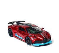 XIYUEYING 1/32 Per Bugatti Divo In Metallo Pressofuso Tirare Indietro Modello Di Auto Giocattolo Con Suono E Luce Di Simulazione(Rosso)