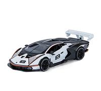 XIYUEYING 1:32 Per Lamborghini SCV12 Sports Car Modello in lega pressofusa per auto Suono e luce Pull Back Toy Car(White)