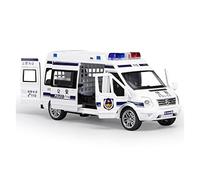 XIYUEYING 1/32 Per Polizia Ambulanza Vigili Del Fuoco Modello Di Auto In Metallo Pressofuso Simulazione Decorazioni Giocattolo(Blu)