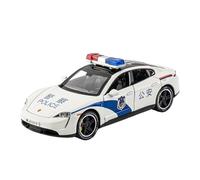 XIYUEYING 1:32 Per Porsche Taycan Auto della polizia Modello in metallo ad alta simulazione Car Sound Light Tirare indietro il modello di auto(A)