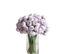 XIZHI 18 ranuncoli artificiali da 30 cm e 54 teste di ranuncolo in finta seta, decorazione per bouquet per la casa, fai da te, decorazione per matrimoni (viola)