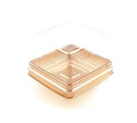 XIZHI 50 confezioni da 5,1 cm di plastica trasparente per mini torte, muffin e biscotti, confezione regalo di compleanno e matrimonio 100g Gold