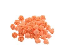 XIZHI Mini rose finte fiori artificiali, 100 pezzi, 3,5 cm, testa di rosa in schiuma rossa, per fai da te, accessori fai da te, decorazioni per la casa, feste e baby shower (arancione)