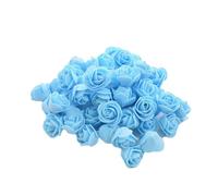 XIZHI Mini rose finte fiori artificiali, 100 pezzi, 3,5 cm, testa di rosa in schiuma rossa, per fai da te, accessori fai da te, decorazioni per la casa, feste e baby shower (azzurro cielo)