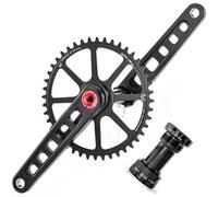 XJBWSDE Guarnitura per Bici da Strada Guarnitura 165 mm/172,5 mm/170 mm/175 mm Set pedivella Guarnitura Integrata Cava 40T/42T/44T/46T/48T con bulloni per Corona Movimento Centrale (170 mm, 48 Denti)