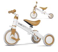 XJD Triciclo 3 in 1 per bambini e ragazze da 10 a 36 mesi senza pedali per bambini con regolabile sedile manubrio e pedali smontabili 1 anno regalo di compleanno (Marrone, 3 en 1 - Clásico)