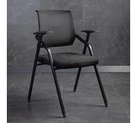 xjdagaoge Sedia da Ufficio Pieghevole Con Scrivania, Sedia da Reception in Rete Con Braccioli, Adatta for Ufficio, Scuola, Riunione di Formazione(Black,Medium)