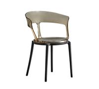 xjdagaoge Sedia Nordic Ins Candy, Sedia Minimalista in Plastica Trasparente Con Schienale, Impermeabile e Facile da Pulire, Adatta A Vari Ristoranti, Sale Studio, Luoghi di Svago(Brown)