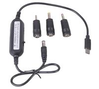 Xjdzineq Cavo convertitore di tensione Step Up da 5 V a 12 V, da USB C a 5,5 x 2,1 mm, connettore W / 3 connettori adattatori Step Up