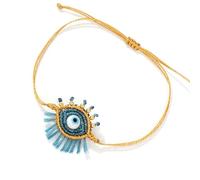 Xjdzineq Perline di vetro fatte a mano e ciglia occhio chiusura regolabile gioielli accessori da polso fatti a mano per uso quotidiano accessorio da polso per ciglia alla moda, Misura unica, come