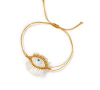 Xjdzineq Perline di vetro fatte a mano e ciglia occhio chiusura regolabile gioielli accessori da polso fatti a mano per uso quotidiano accessorio da polso per ciglia alla moda, Misura unica, come