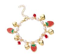 Xjdzineq Piccolo frutto delicato gioielli a mano cuore dolce accessori lega texture adatto per eventi speciali tendenza frutta perle catena, Misura unica, come descritto