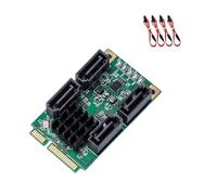Xjdzineq Scheda controller da MiniPCIe a SATA3.0 4 porte indipendenti AHCI compatibile per gli aggiornamenti del computer portatile
