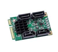 Xjdzineq Scheda controller da MiniPCIe a SATA3.0 4 porte indipendenti AHCI compatibile per gli aggiornamenti del computer portatile