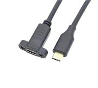 XJEDFTOZD USB C maschio a femmina con foro for vite che estende il cavo dati di prolunga Cavo di prolunga USB 3.1 tipo c con vite for montaggio a pannello(0.5m,USB 3.1)