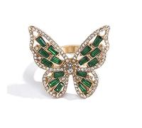 XJEIVJIC Anello di farfalla zirconia cubica anello scintillante cristallo a prua