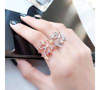 XJEIVJIC Anello di zirconia cubica anello scintillante Crystal Star INDICE Crystal Index Ring Wedding per donne (rosa)