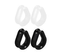 XJEIVJIC Black White Teardrop Shape Silicone Ear Tunnel Plugs Ear Gauges Expanders Hollow Flexible Soft Tunnels Kit Stretcher Earrings Cute Lobe Piercing Body Set Gifts Bff Birthday 2Pairs Set