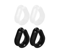 XJEIVJIC Black White Teardrop Shape Silicone Ear Tunnel Plugs Ear Gauges Expanders Hollow Flexible Soft Tunnels Kit Stretcher Earrings Cute Lobe Piercing Body Set Gifts Bff Birthday 2Pairs Set