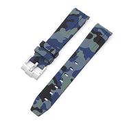 XJEIVJIC Bracelet de montre en caoutchouc fluor naturel avec extrémité incurvée de 20 mm bracelet - Vert Submariner Explorer 2
