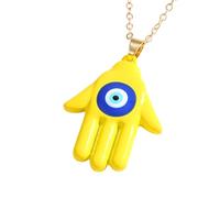 XJEIVJIC JZWCHQ Hamsa Necklace For Women And Men, Multicolor Hamsa Hand Evil Eye Necklace Turkish Blue Eye Fatima Hand Sweater Chains, Mano De Fatima Con Ojo Turco