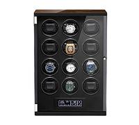 XJEIVJIC Lampadario della scatola di avvolgitore per orologio automatico con pannello touch e display cuscini di orologi regolabili con telecomando Motore silenzioso, nero, 12 0 lampadario