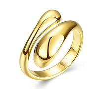 XJEIVJIC Shiny Simple Design Opening Rings for Women Adjustable