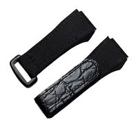 XJEIVJIC Tessuto di nylon da 25 mm con fascia da guardia in pelle per Richard Watch Mille Bracciale a banda cinturino per la versione della barra a molla