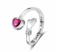XJEIVJIC Un abbraccio d'amore che impila anello aperto per le donne ragazze I Love You Forever Wedding Regolable Anniversary Rings Comfort Finger Fit Regali di San Valentino Day Girlfriend BFF