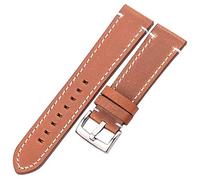 XJEIVJIC watch strap, hand-stitched retro strap men's and women's leather 18 20 22 24mm stainless steel buckle,bracelet