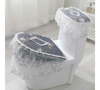 XJHDS 3 pz/Set Fiori Ricamati in Pizzo Copriwater Set Copriwater con Diamanti in Oro Velluto Coprisedile WC Cuscinetti per Cuscino per WC Impermeabile