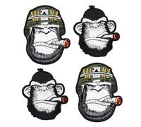XJHDS 4 PZ/Set 10 * 8 CM Toppe da Ricamo per Abbigliamento Ferro su Toppe per Applicazioni Gorilla Toppe da Ricamo Distintivi Divertenti per Vestiti Giacche Jean