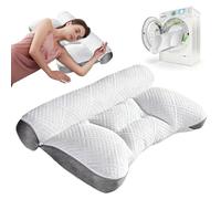 XJJAUGKLY Cuscino ortopedico con fessura per le orecchie, cuscino ergonomico per cervicale, per chi dorme sul fianco, per fianchi, schiena e pancia con cuscino per chi dorme sul fianco, traspirante e